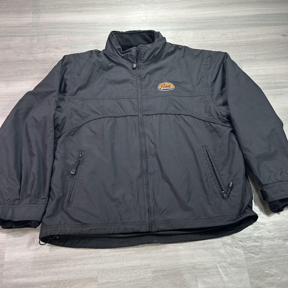 Geek Squad Jacket Mens XL Black Fleece Lined Windbreaker Full Zip Workwear